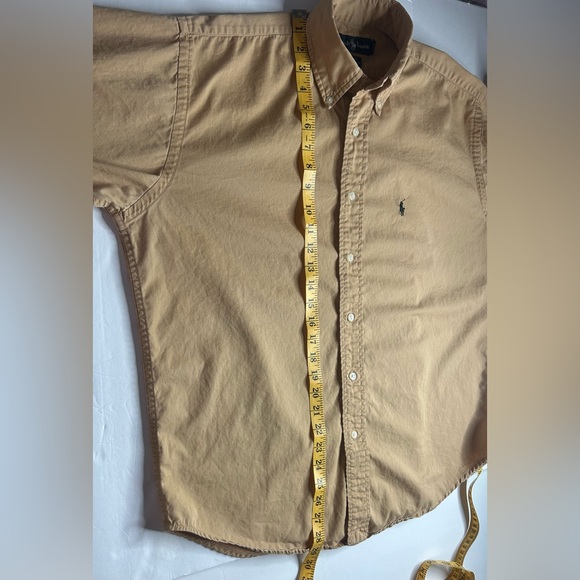Ralph Lauren Men's Camel Button Down Blake 100% cotton Shirt size medium EUC - Picture 11 of 13